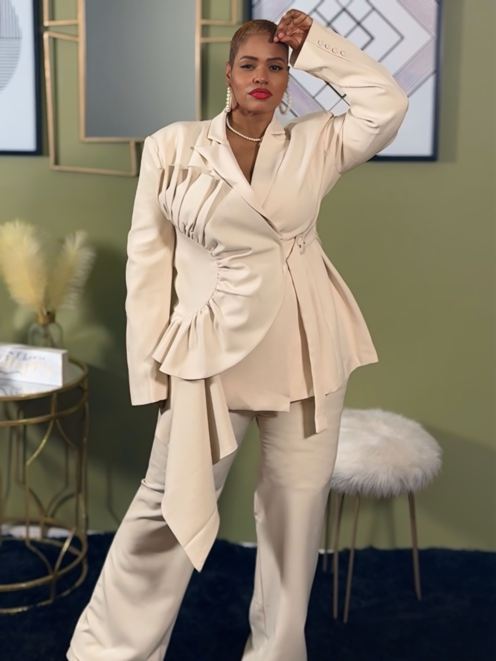 Cream Rises Pantsuit - Picture 3 of 3